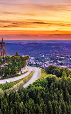 st. leon chapel atop dabo rock in moselle, france