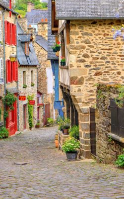jerzual street, dinan, brittany, france