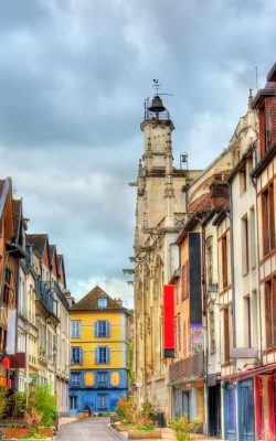 traditional houses in troyes, france