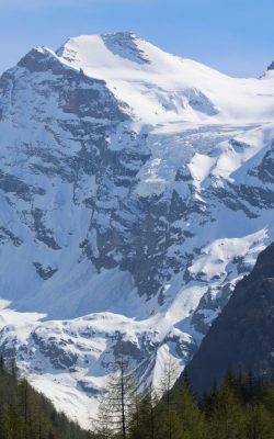 gran paradiso massif seen from cogne. valle d'aosta. italy