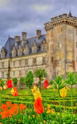 chateau de villandry, a castle in the loire valley, france