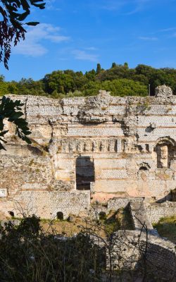 ancient roman baths archaeological ruins in cimiez, nice, south