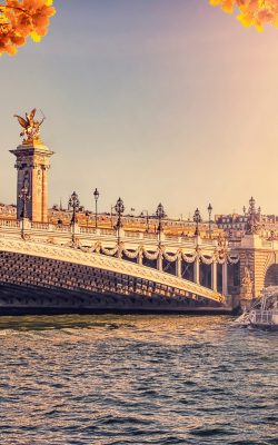 autumn evening in paris with the alexandre iii bridge