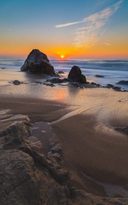 ilbarritz beach from biarritz, basque country.